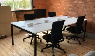 Open plan desk and chairs